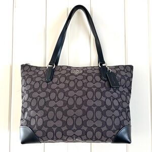 Coach Charcoal/Black Signature Jacquard Tote Bag F29958